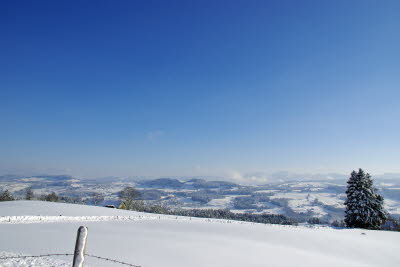 Verschneite Winterlandschaft bei Lindenberg