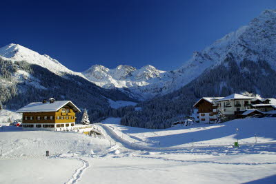 Noch ein letzter Blick auf das verschneite Mittelberg